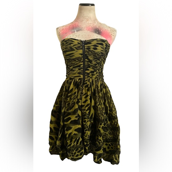 betsey johnson green leopard dress Women's Slip Dress in Brown/Black | Size Small main image 0